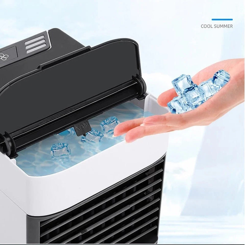 DAFUSHOP Mini Ar Condicionado Portátil Cooler Umidificador Climatizador Luz Led Clima Artic 3 Velocidades Refrigerador Pessoal