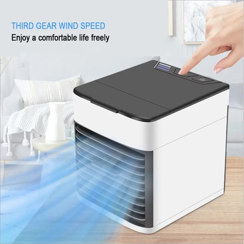 DAFUSHOP Mini Ar Condicionado Portátil Cooler Umidificador Climatizador Luz Led Clima Artic 3 Velocidades Refrigerador Pessoal