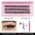 GROINNEYA DIY Lash Extension Kit Lash Clusters With Waterproof Strong Hold Lash Bond And Seal And Eyelash Tweezers Lash Cluster