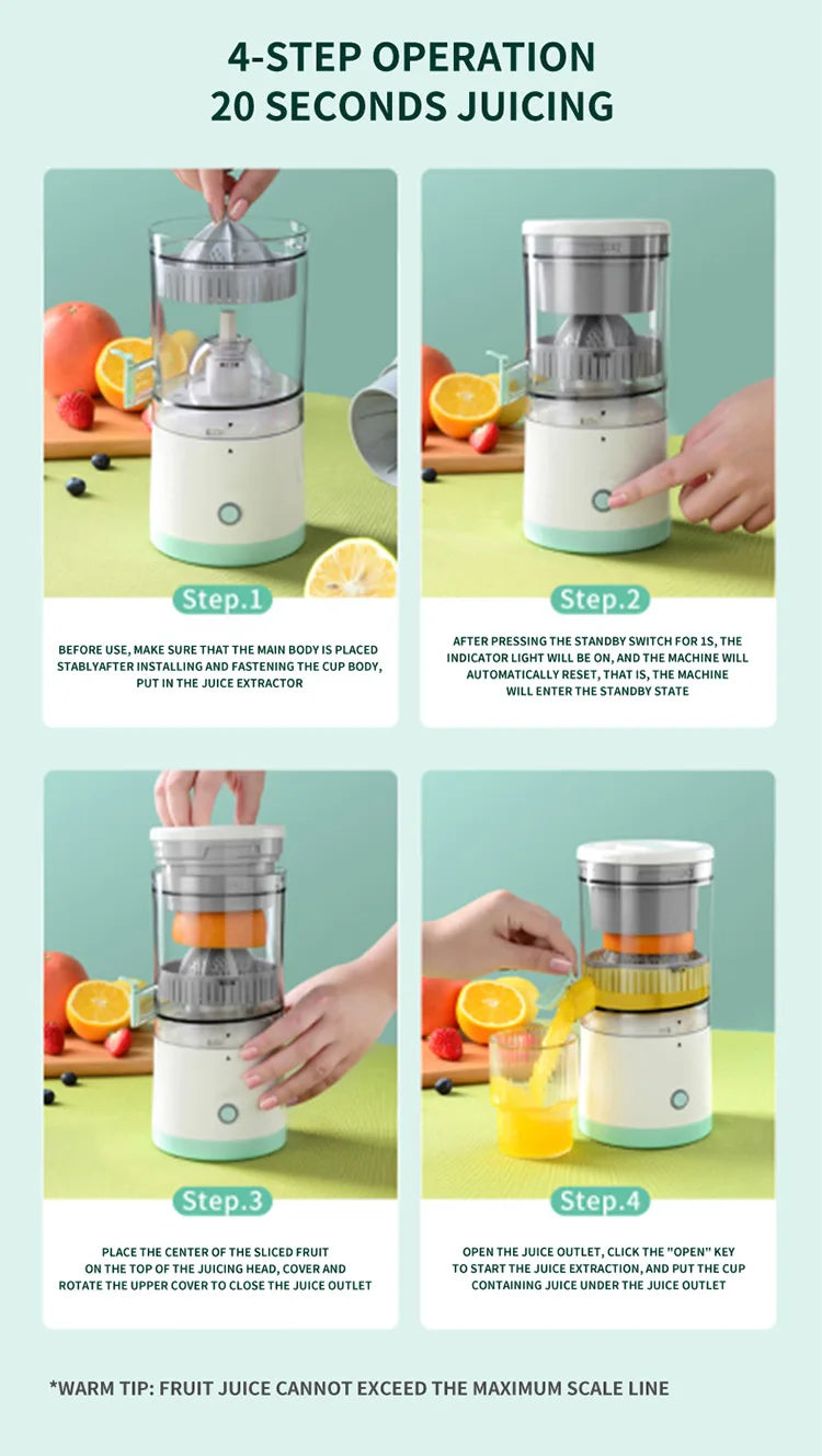 Household Use Small Fully Automatic Juicer Multifunctional Separation Of Residue And Juice Fruit Juice Blender Wireless Squeezer