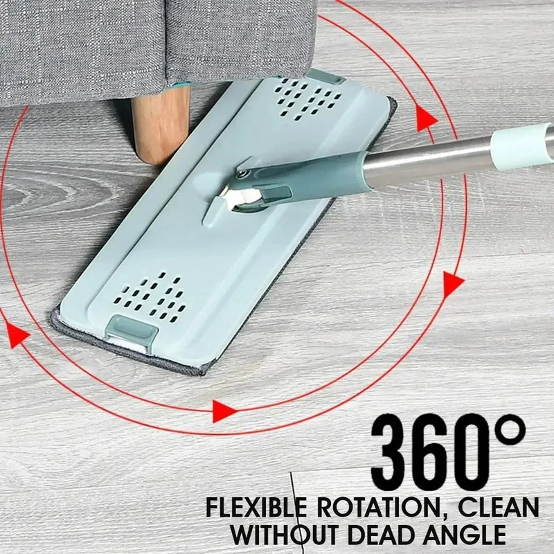 Scratch free mop, hand washable flat mop, household wooden floor mop, mop, lazy flat mop, rotating mop bucket