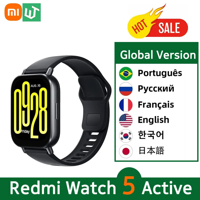 New Global Version Xiaomi Redmi Watch 5 Active Smartwatch 2" Display Bluetooth Phone Call 140+ Sport Mode 5ATM Waterproof